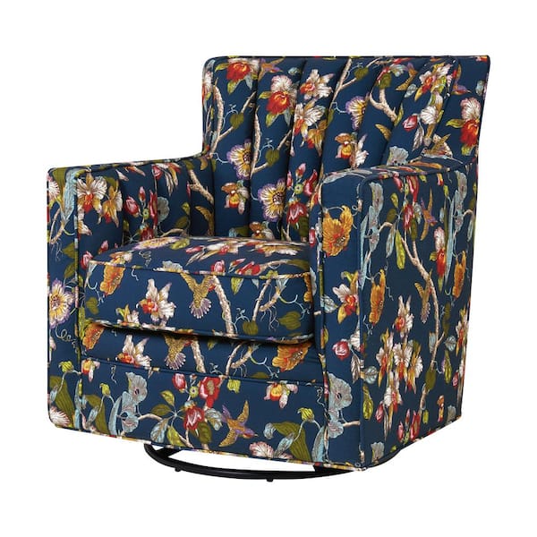 navy blue floral chair