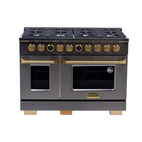 Kucht 48 in. 8-Burners Double Oven Dual Fuel Range Propane Gas in