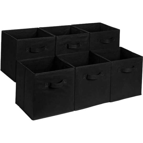 13 in. H x 13 in. W x 13 in. D Black Cube Storage Bin,Pack of 6