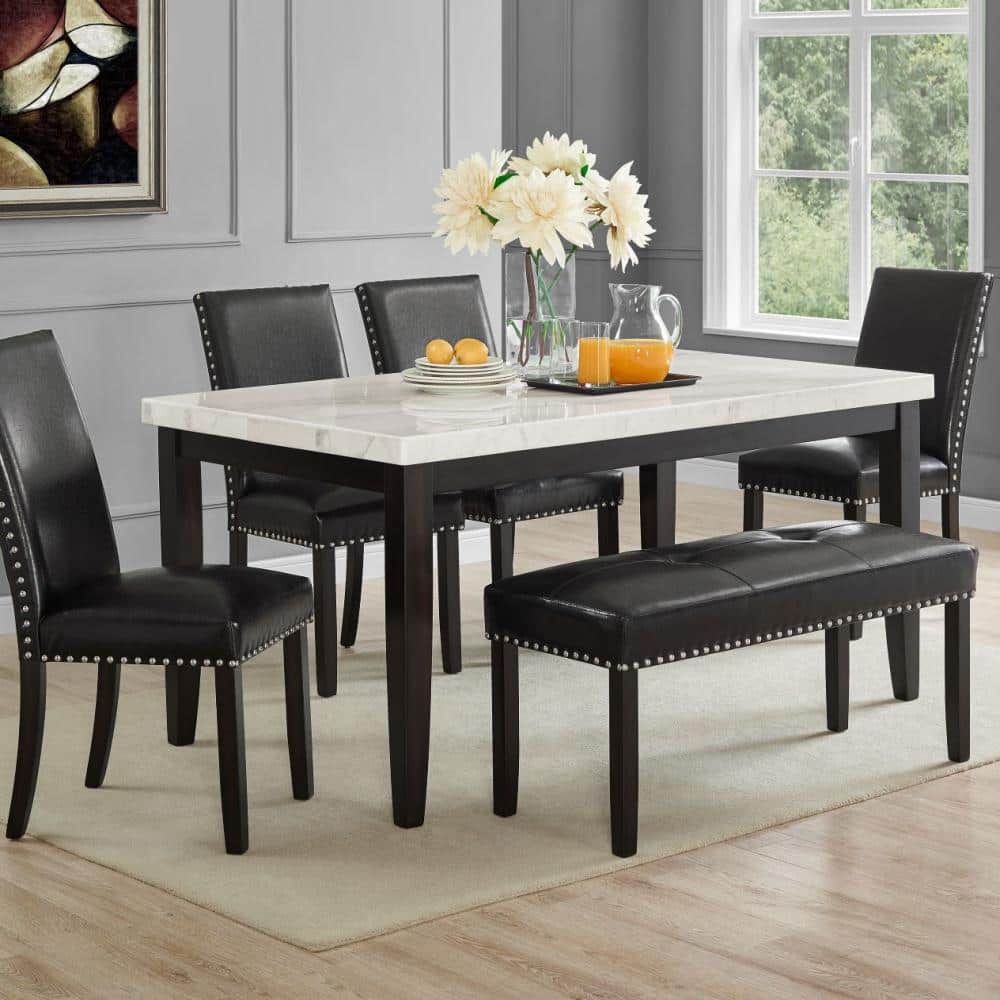 Westby Black Ebony Transitional Dining Bench