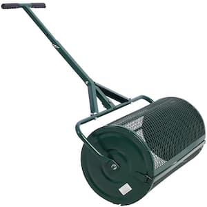 Peat Moss Spreader 24inch; Compost Spreader Metal Mesh; T shaped Handle for planting seeding; Lawn and Garden