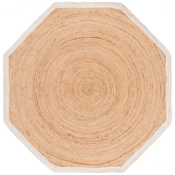 Natural Fiber 5 ft. x 5 ft. Natural/Bleach Woven Octagon Specialty Area Rug