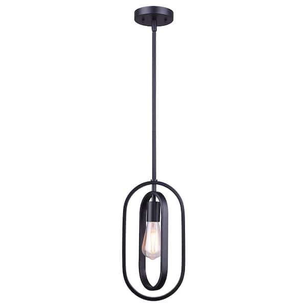 CANARM Dilan 1-Light Matte Black Island Pendant Light