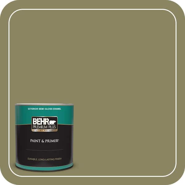 BEHR PREMIUM PLUS 1 qt. #S350-5 Green Scene Semi-Gloss Enamel Exterior Paint & Primer