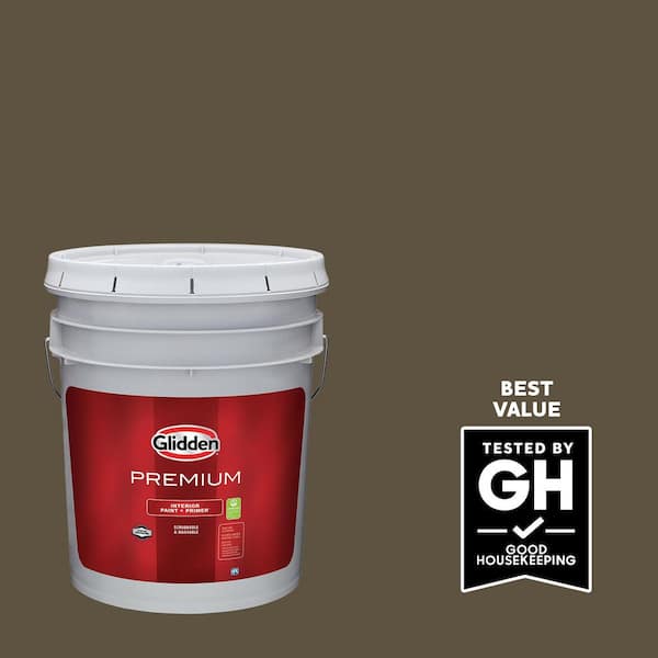 Glidden Premium 5 gal. PPG1024-7 Friar's Brown Satin Interior Latex Paint