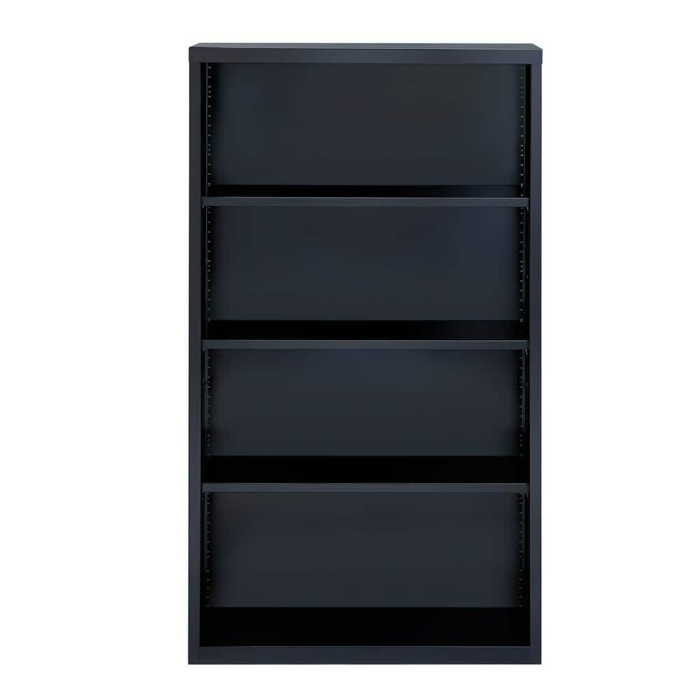 60 in. Tall Black Metal 4-Shelf Standard Bookcase with Adjustable Shelves price history on PriceWatchPro