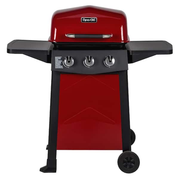 Dyna-Glo 3-Burner Open Cart Propane Gas Grill in Red