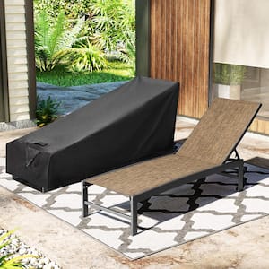 2-Piece Aluminum Outdoor Chaise Lounge in Gray with Black Covers