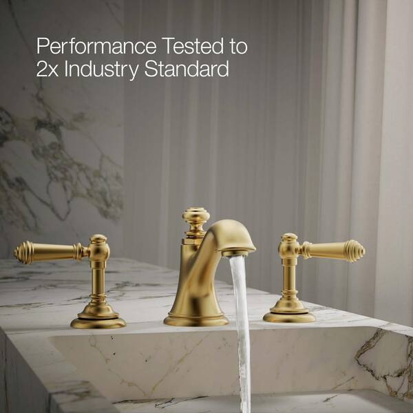 KOHLER Artifacts Bathroom Sink Lever Handles in Vibrant Brushed Moderne Brass