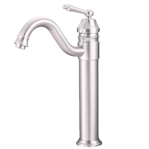 Novatto Century Single-Hole Single-Handle Bathroom Faucet in Brushed Nickel