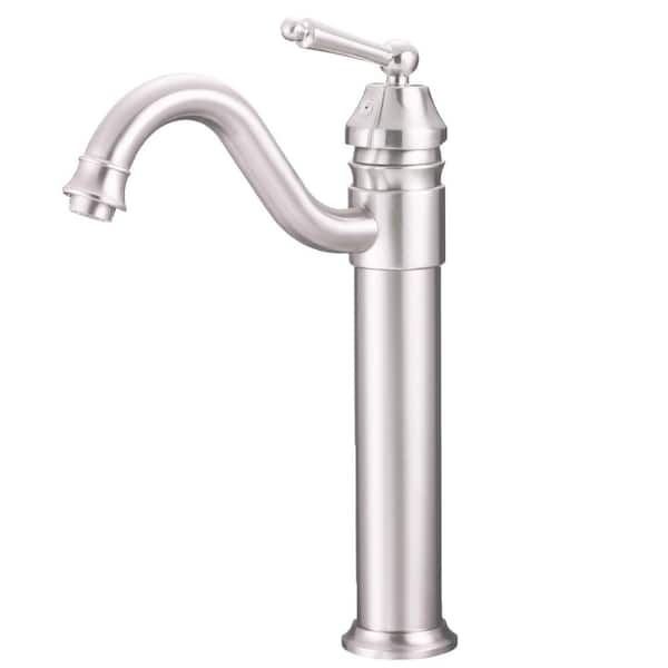 Novatto Century Watersaver Single-Hole Single-Handle Bathroom Faucet in Brushed Nickel