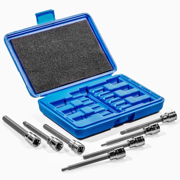 Metric MM Long Pro-Grade Allen Hex Bit Socket Set (7-Piece)