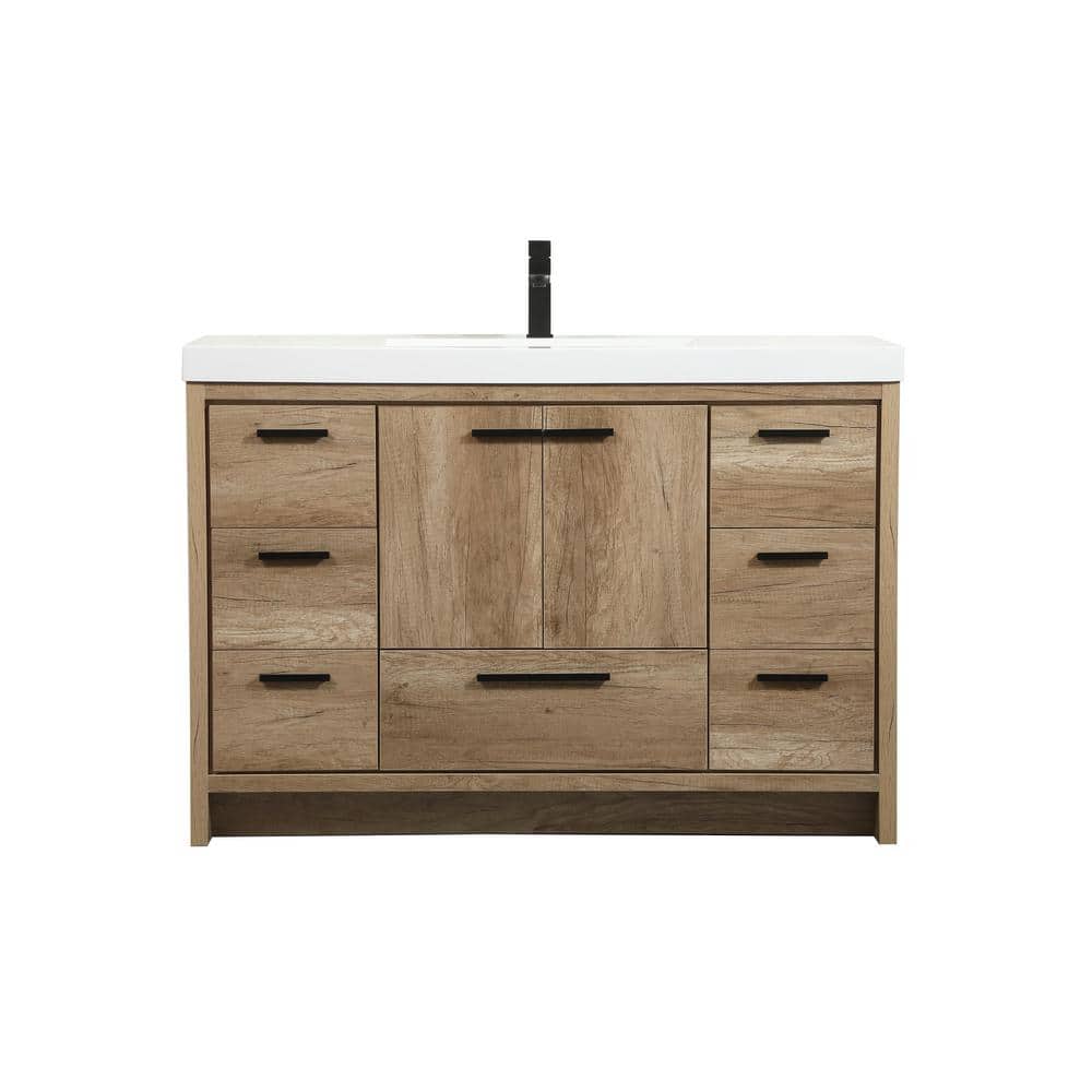 Timeless Home 48 in. W x 22 in. D x 34 in. H Bath Vanity in Natural Oak wit