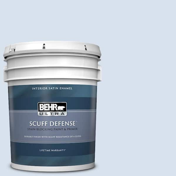 BEHR ULTRA 5 gal. #580A-2 Icy Bay Extra Durable Satin Enamel Interior Paint & Primer
