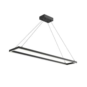 Piazza 48 in. 1 Light 63-Watt Black Integrated LED Pendant Light