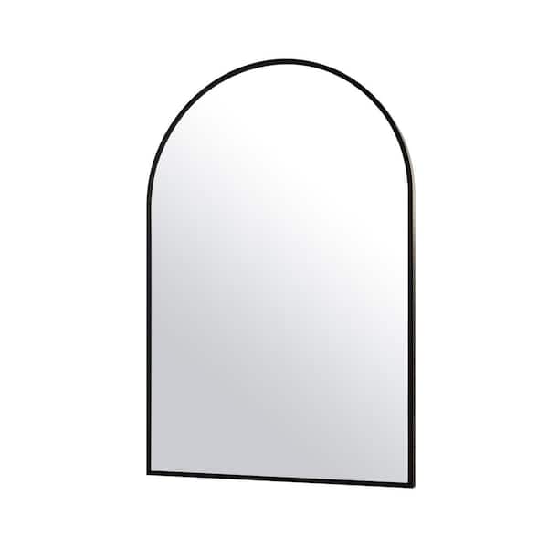 GLSLAND 26 in. W x 38 in. H Arched Metal Framed Wall Bathroom