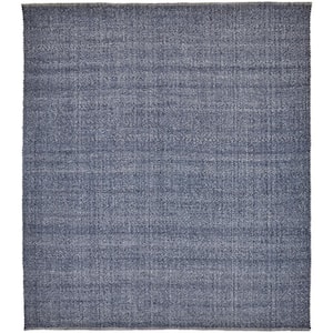9 X 12 Blue Solid Color Area Rug