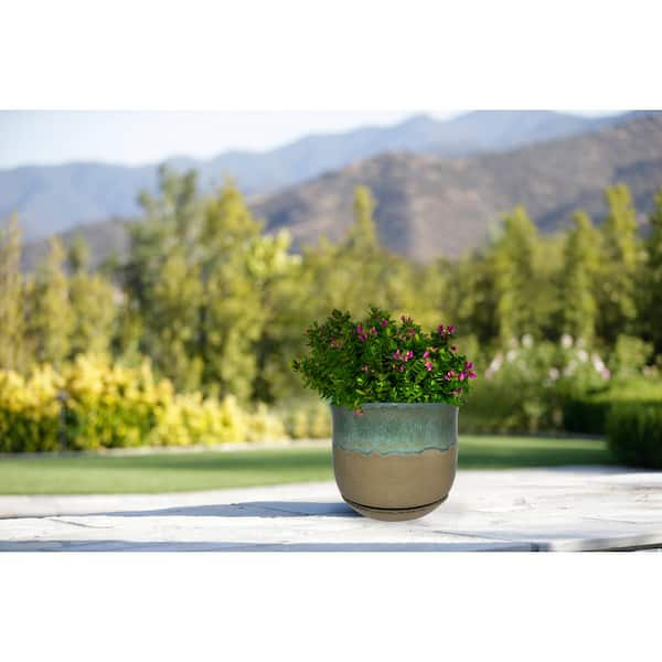 12 in. Dia Multi-Color Bella Ceramic Planter