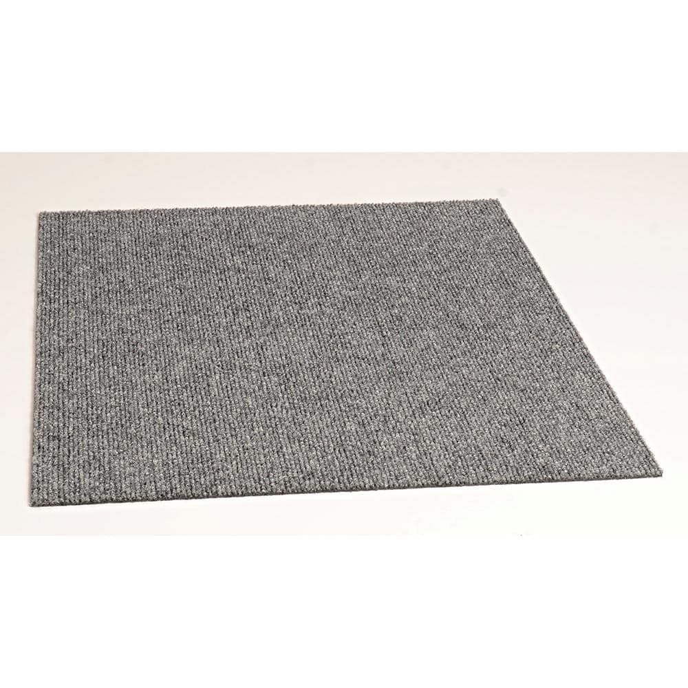 Varna Gray Medium Pile Peel and Stick Carpet Tiles