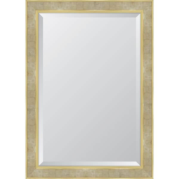 Melissa Van Hise Medium Rectangle Gold Beveled Glass Modern Mirror (30 in. H x 42 in. W)