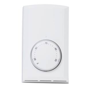 Single-pole 22 Amp Line Voltage 120/240/208-volt Mechanical Wall-mount Non-programmable Thermostat in White
