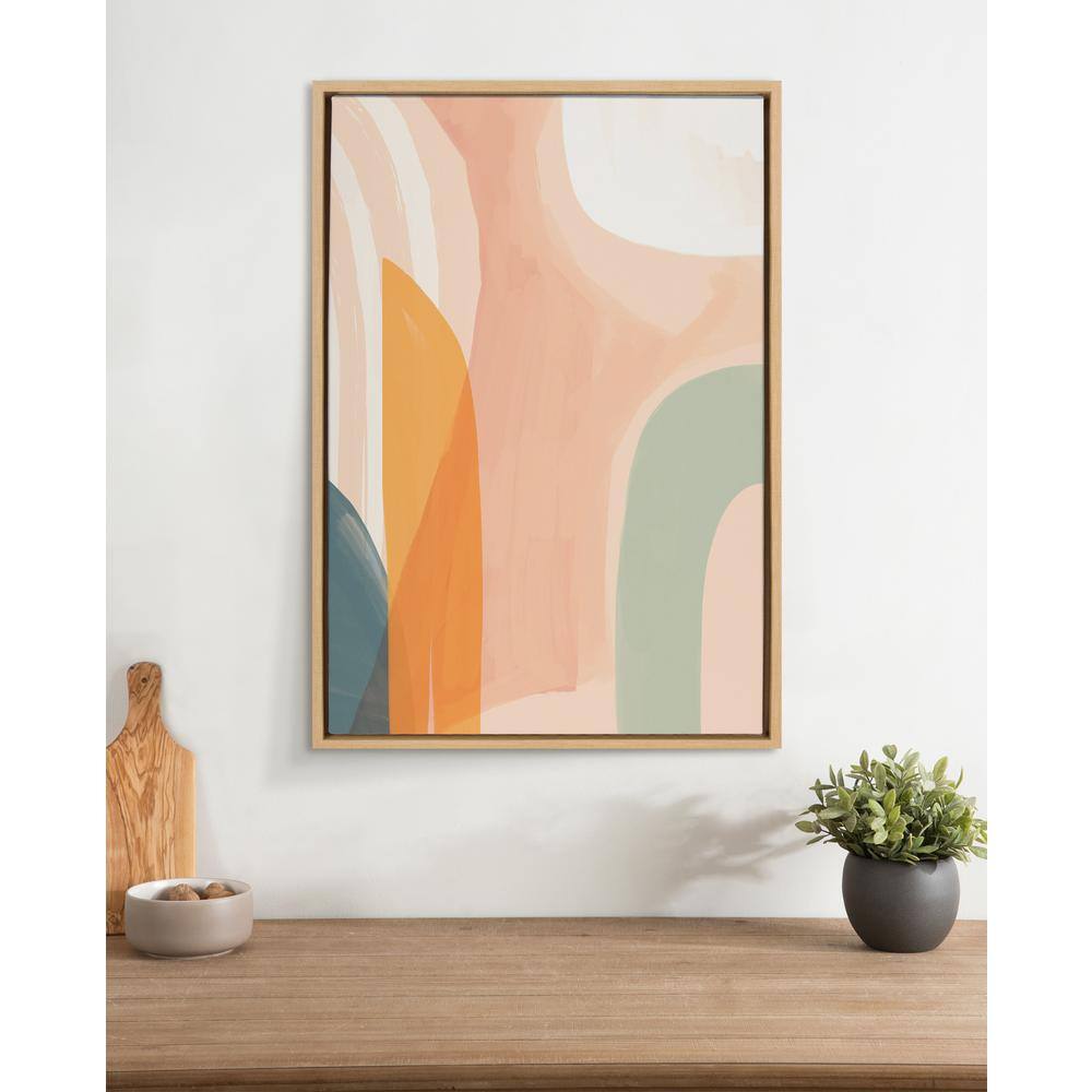 Sunrise Over Marrakesh Abstract Canvas Print with Natural Frame