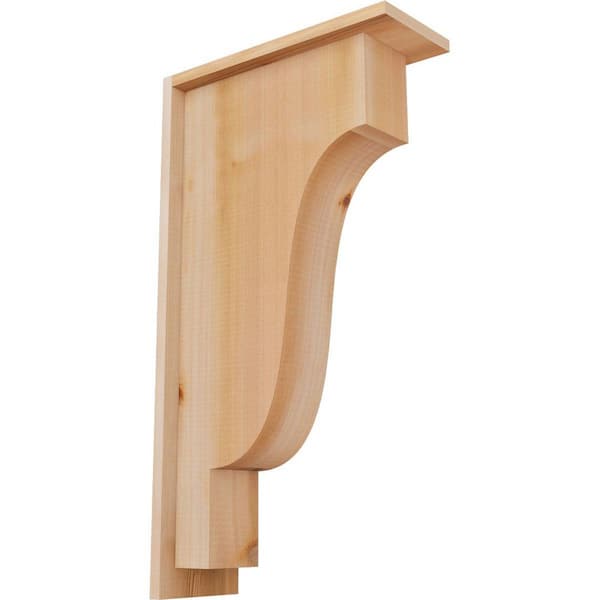 Ekena Millwork 5-1/2 in. x 14 in. x 26 in. Western Red Cedar Newport Smooth Corbel with Backplate