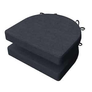 17 in. x 16 in. Indoor U-shape Strappy Non-slip Chair Seat Cushion for Multi-scenario Setups in Charcoal Gray (2-Pack)