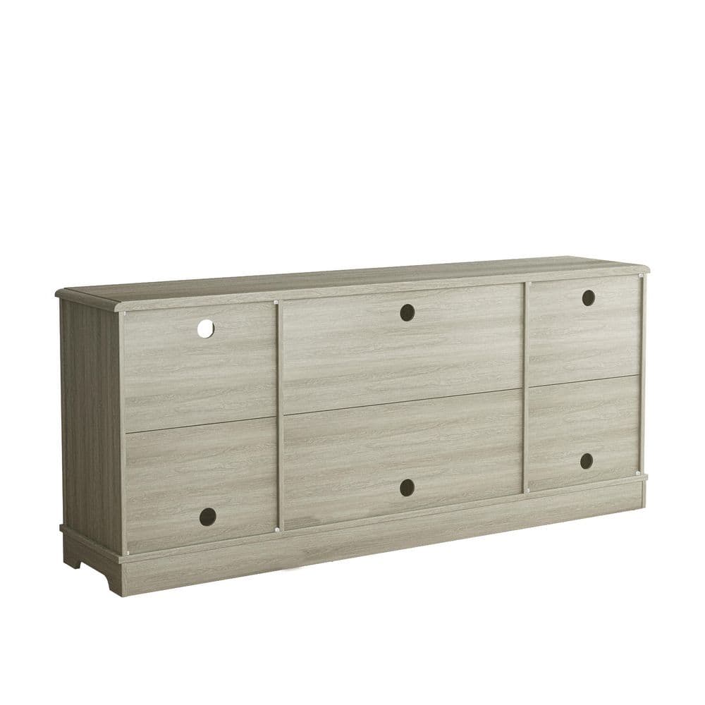 Gray 70" Farmhouse TV Stand with Cabinet and Shelves