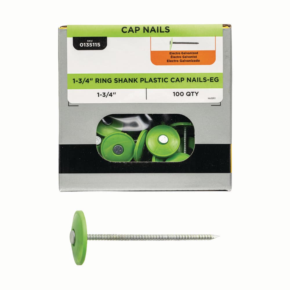 1-3/4 in. x 12-gauge Electrogalvanized Ring Shank Plastic Cap Roofing Nail (100-Pack) price history on PriceWatchPro