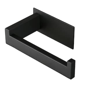 Self Adhesive Stainless Steel Toilet Paper Holder in Matte Black