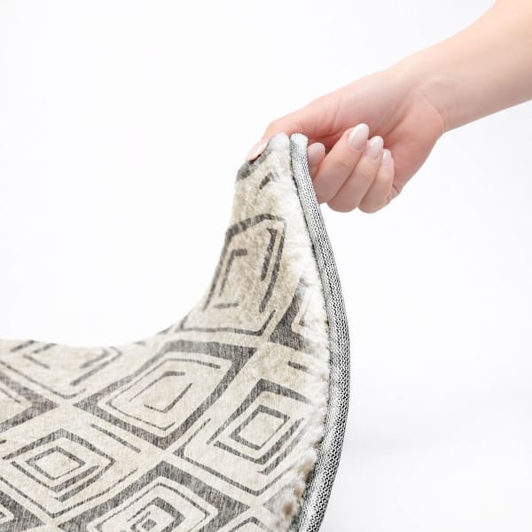 Dream Shag Premium Machine Washable Abstract ADS737 Gray 10 ft. x 14 ft. Area Rug