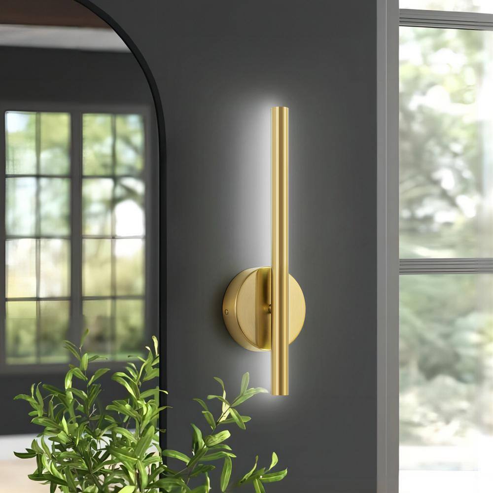 Breshay 15.75 in. Modern Strip Gold 6000K Integrated LED Cool White Light Metal Wall Sconce price history on PriceWatchPro