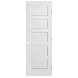 28 in. x 80 in. Riverside 5-Panel Solid Core Smooth Primed Composite Single Prehung Interior Door