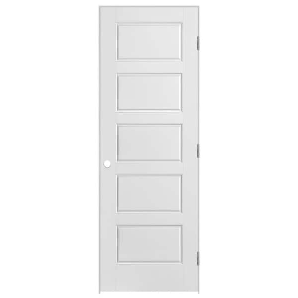 Masonite 24 in. x 80 in. Riverside 5-Panel Solid Core Smooth Primed Composite Single Prehung Interior Door