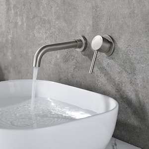 Single-Handle Wall Mount Bathroom Faucet in Brushed Nickel