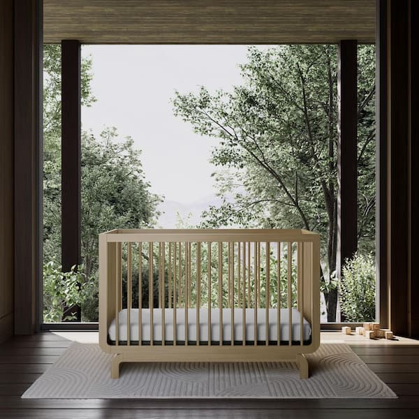 Santorini Driftwood 5-in-1 Convertible Crib with Toddler Guardrail