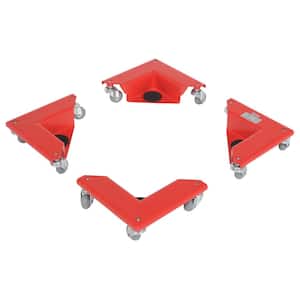 300 lbs. Capacity Red Steel Corner Mover Dolly (4-Pack)