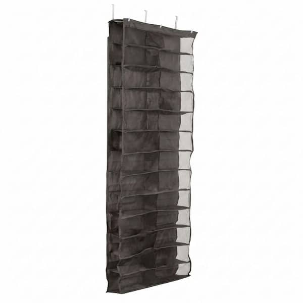 62 in. H 26-Pair Pocket Over Door Hanging Shoe Organizer in Grey
