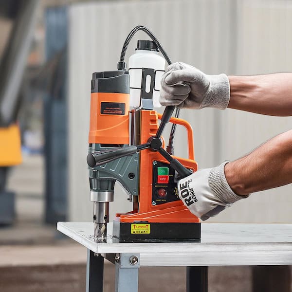 2 in. 10-Speeds Drill Press with 5/8 in. 2 in. Boring Diameter, 2878 lbs. Portable, with 6 Coring Bits, for Metal
