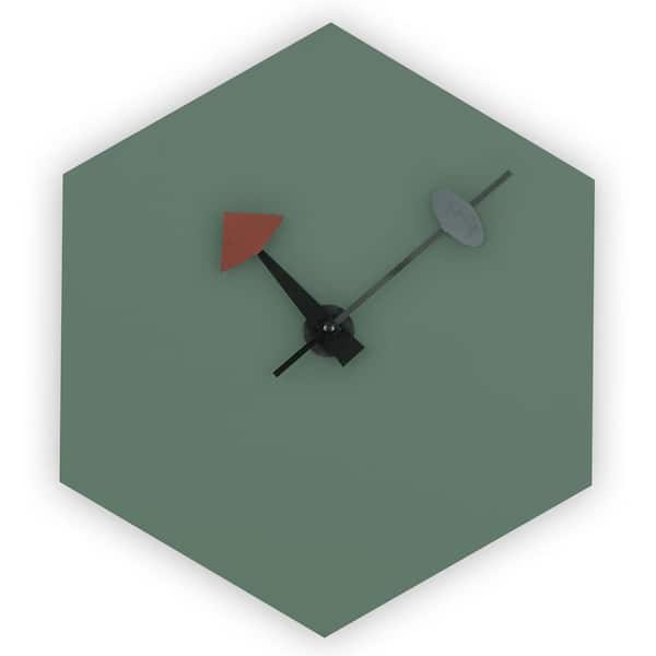 Leisuremod Manchester Ocean Green Analog Wood Non-Ticking Wall Clock