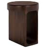 SAFAVIEH Lobone 16 in. Dark Brown Wood Round End Table ACC3265A