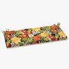 Pillow Perfect Tropical Rectangular Outdoor Bench Cushion in Black 565958