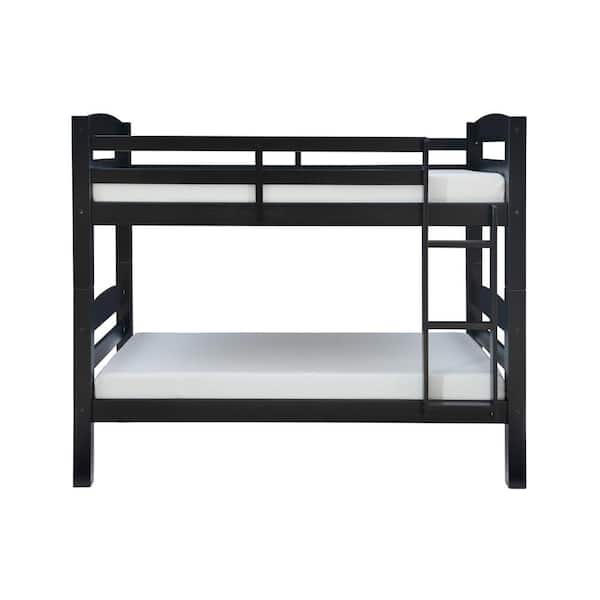 Powell Company Sanders Black Twin Over Twin Bunk Bed with Heavy Duty Slats