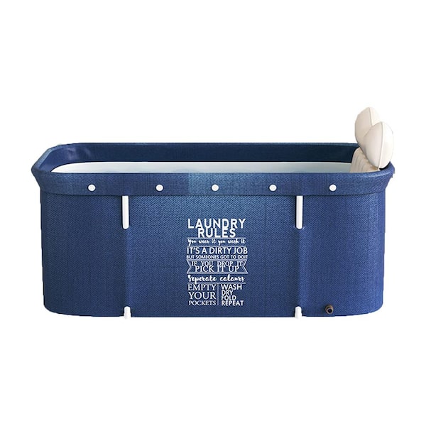 Extra Large 47.2 in. x 21.7 in. Portable Plastic Soaking Bathtub with Right Drain in Cowboy Style