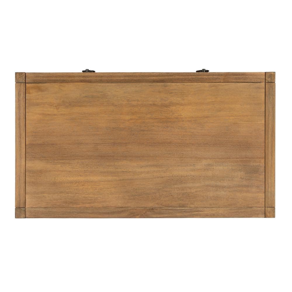 Elin 116'' Natural Wood Writing Desk with Drawers