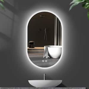 24 in. W x 36 in. H Oval Frameless LED Wall Bathroom Vanity Mirror with Backlit Lights Anti-Fog Dimmable Function