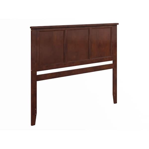 Madison Walnut Brown Queen Solid Wood Panel Headboard
