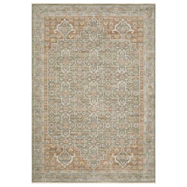 Kora 5 ft. x 8 ft. Rust/Green Oriental Area Rug