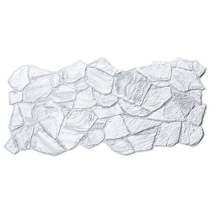 3D Falkirk Retro V 39 in. x 19 in. White Grey Faux Stone PVC Decorative Wall Paneling (10-Pack)